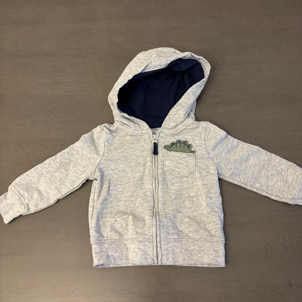Carter's Gray Zip Up Hoodie Size 9 Months